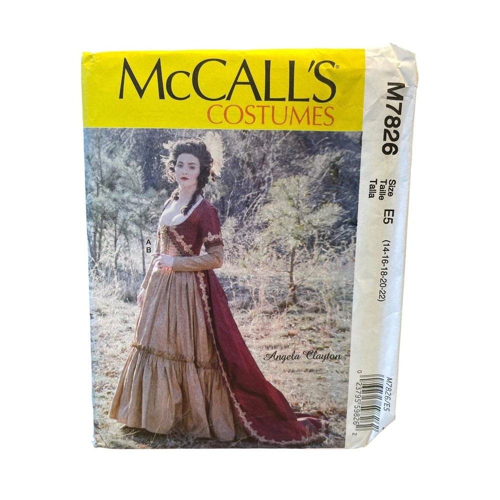McCall's M7826 Costume Gown Dress Angela Clayton E5 (14-22) Historical